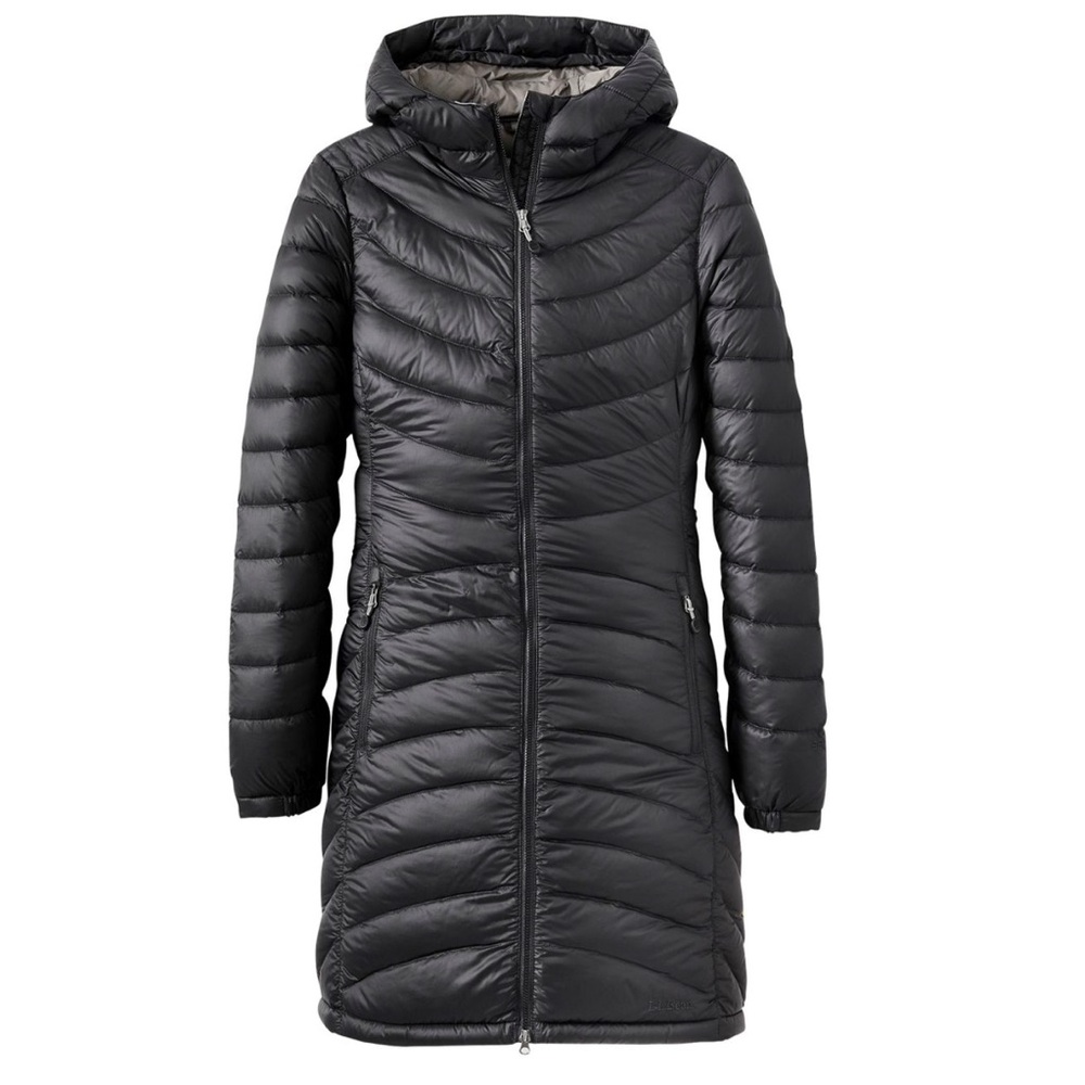 Women's Ultralight 850 Down Hooded Coat, Three-Quarter Length XS